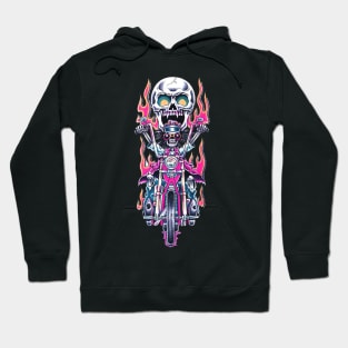 Death skeleton drives a motorcycle Hoodie